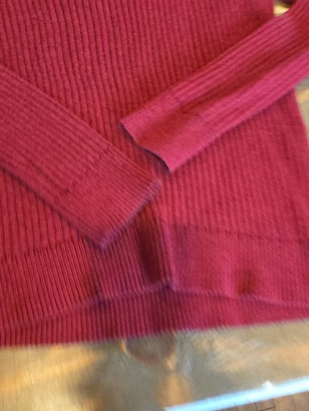 INC International Concepts Women's Ribbed Maroon Button-Trim Sweater
